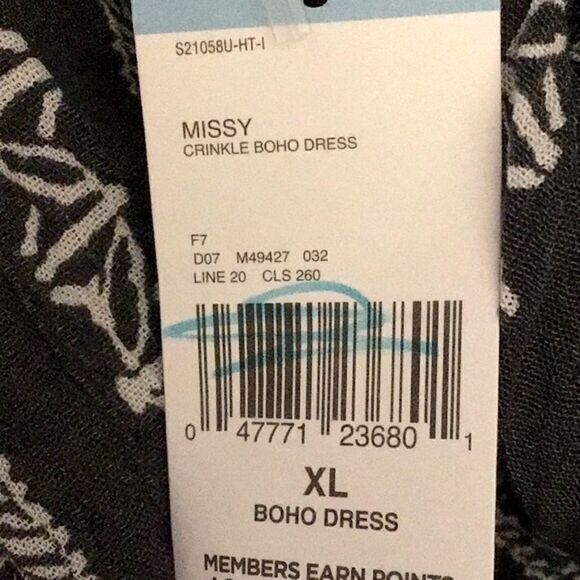 Simply Styled NEW Dusty Blue Pattern Boho Prairie Core Crinkle Dress - Picture 13 of 13